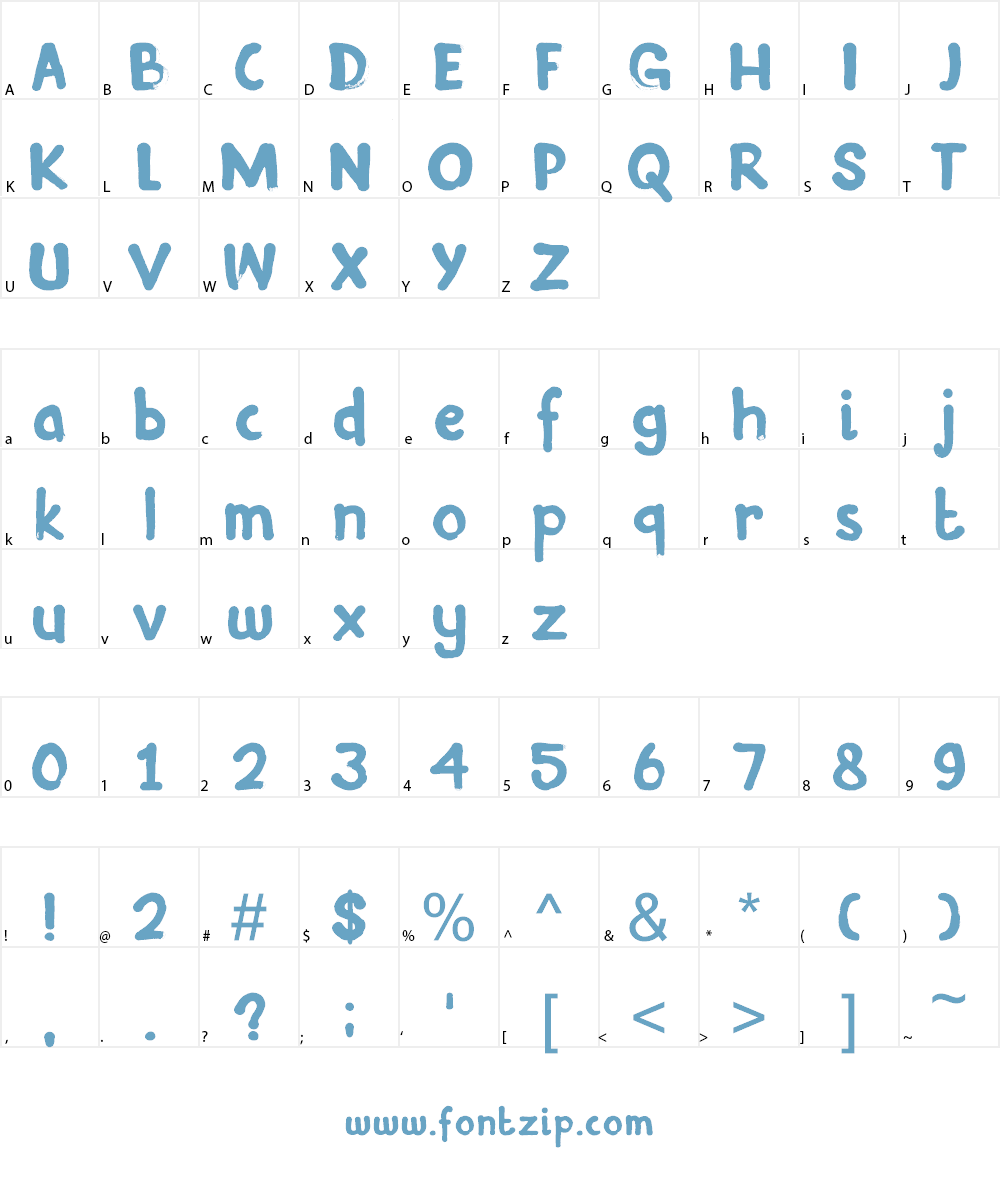 DK Inky Fingers Font Character